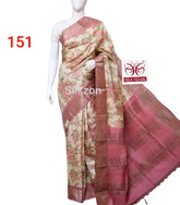 Pure Tussar Silk print saree